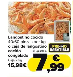 Carrefour Market Langostino cocido 40/60 piezas por kg o caja de langostino cocido oferta