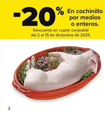 Carrefour Market En cochinillo por medios o enteros. oferta