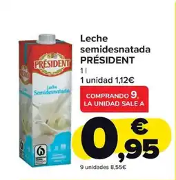 Carrefour Market PRÉSIDENT Leche semidesnatada oferta
