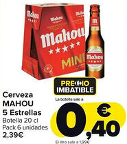 Carrefour Market MAHOU Cerveza 5 Estrellas oferta