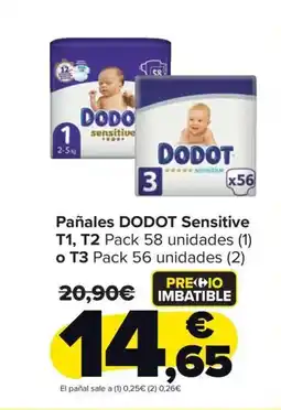 Carrefour Market DODOT Pañales Sensitive oferta