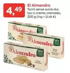 Suma Supermercados El almendro - torró sense sucre dur, tou o crema cremada oferta