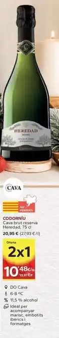 Codorniu - cava brut reserva heredad
