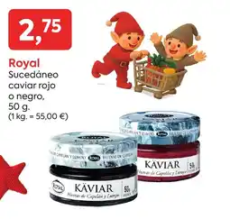 Suma Supermercados ROYAL Sucedáneo caviar rojo o negro, oferta