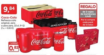 Suma Supermercados COCA-COLA Refresco cola original, zero o zero zero oferta
