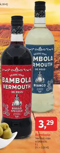 Suma Supermercados BAMBOLA Vermut rojo o blanco, oferta