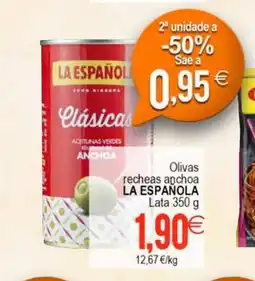 Plenus Supermercados LA ESPAÑOLA Olivas recheas anchoa oferta