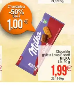 Plenus Supermercados MILKA Chocolate galleta Lotus Biscoff oferta