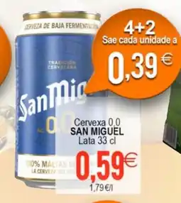 Plenus Supermercados SAN MIGUEL Cervexa 0,0 oferta