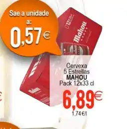 Plenus Supermercados MAHOU Cervexa 5 Estrellas oferta