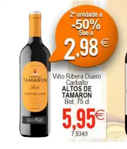 Plenus Supermercados ALTOS DE TAMARON Viño Ribera Duero Carballo oferta