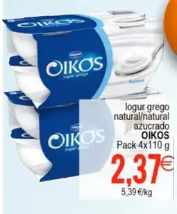 Plenus Supermercados OIKOS Iogur grego natural/natural azucrado oferta