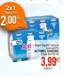 Plenus Supermercados ACTIMEL DANONE Iogur liuido natural normal 0% oferta
