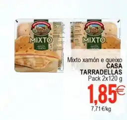 Plenus Supermercados CASA TARRADELLAS Mixto xamón e queixo oferta