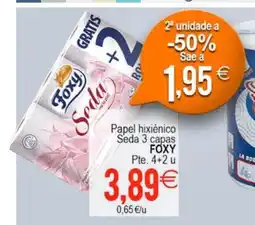 Plenus Supermercados FOXY Papel hixiénico Seda 3 capas oferta