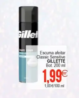 Plenus Supermercados GILLETTE Escuma afeitar Classic Sensitive oferta