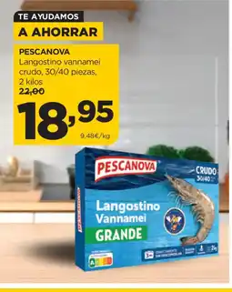 Alimerka PESCANOVA Langostino vannamei crudo, 30/40 piezas oferta