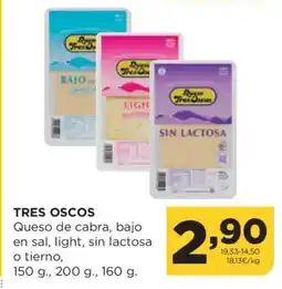 Alimerka TRES OSCOS Queso de cabra, bajo en sal, light, sin lactosa o tierno oferta