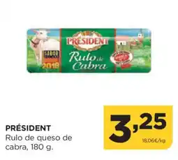 Alimerka PRÉSIDENT Rulo de queso de cabra oferta