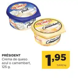 Alimerka PRÉSIDENT Crema de queso azul o camembert oferta