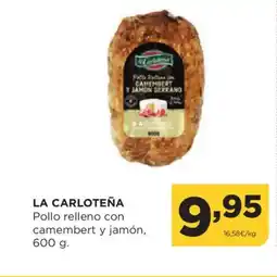 Alimerka LA CARLOTEÑA Pollo relleno con camembert y jamón oferta