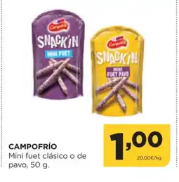 Alimerka CAMPOFRÍO Mini fuet clásico o de pavo oferta