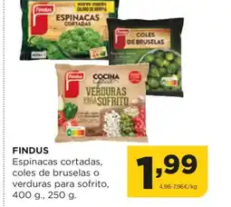 Alimerka FINDUS Espinacas cortadas, coles de bruselas o verduras para sofrito oferta