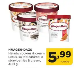 Alimerka HÄAGEN-DAZS Helado cookies & cream, Lotus, salted caramel o strawberries & cream oferta