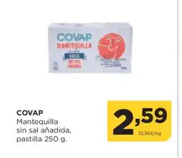 Alimerka COVAP Mantequilla sin sal añadida, pastilla oferta