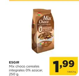 Alimerka ESGIR Mix choco cereales integrales 0% azúcar oferta