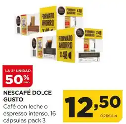 Alimerka NESCAFÉ DOLCE GUSTO Café con leche o espresso intenso, 16 cápsulas pack 3 oferta