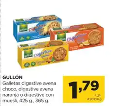 Alimerka GULLÓN Galletas digestive avena choco, digestive avena naranja o digestive con muesli oferta