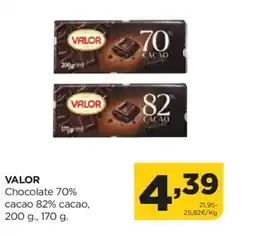 Alimerka VALOR Chocolate 70% cacao 82% cacao oferta
