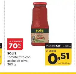 Alimerka SOLÍS Tomate frito con aceite de oliva oferta