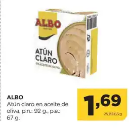 Alimerka ALBO Atún claro en aceite de oliva oferta