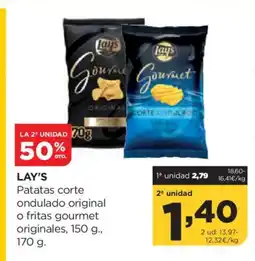Alimerka LAY'S Patatas corte ondulado original o fritas gourmet originales oferta