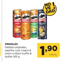 Alimerka PRINGLES Patatas originales, paprika, sour cream & onion o black truffle & butter oferta