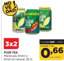 Alimerka FUZE TEA Maracuyá, limón o limón sin azúcar oferta