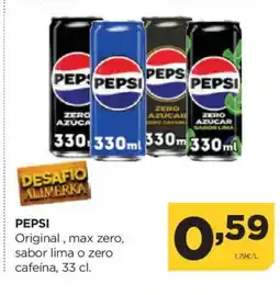 Alimerka PEPSI Original, max zero, sabor lima o zero cafeina oferta