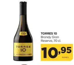 Alimerka TORRES 10 Brandy Gran Reserva oferta
