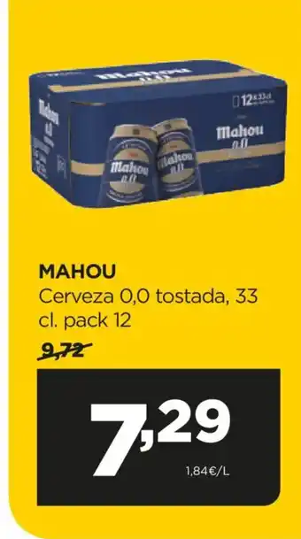 Alimerka MAHOU Cerveza 0,0 tostada oferta