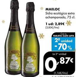 Supermercados Lupa MAELOC Sidra ecológica extra achampanada oferta