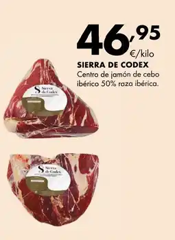 Supermercados Lupa SIERRA DE CODEX Centro de jamón de cebo ibérico 50% raza ibérica. oferta