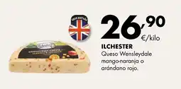 Supermercados Lupa ILCHESTER Queso Wensleydale mango-naranja o arándano rojo. oferta