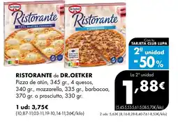 Supermercados Lupa DR. OETKER Ristorante de pizza de atún oferta