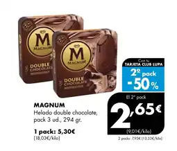 Supermercados Lupa MAGNUM Helado double chocolate, oferta