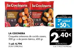 Supermercados Lupa LA COCINERA Croquetas artesanas de cocido casero, 500 gr. o de jamón ibérico oferta