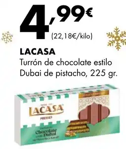 Supermercados Lupa LACASA Turrón de chocolate estilo Dubai de pistacho oferta