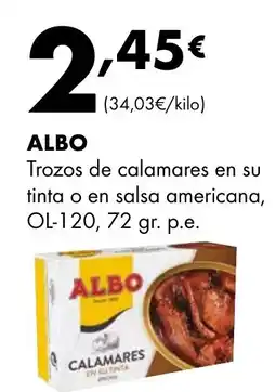 Supermercados Lupa ALBO Trozos de calamares en su tinta o en salsa americana oferta