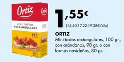 Supermercados Lupa ORTIZ Mini tostas rectangulares con arándanos o con formas navideñas oferta